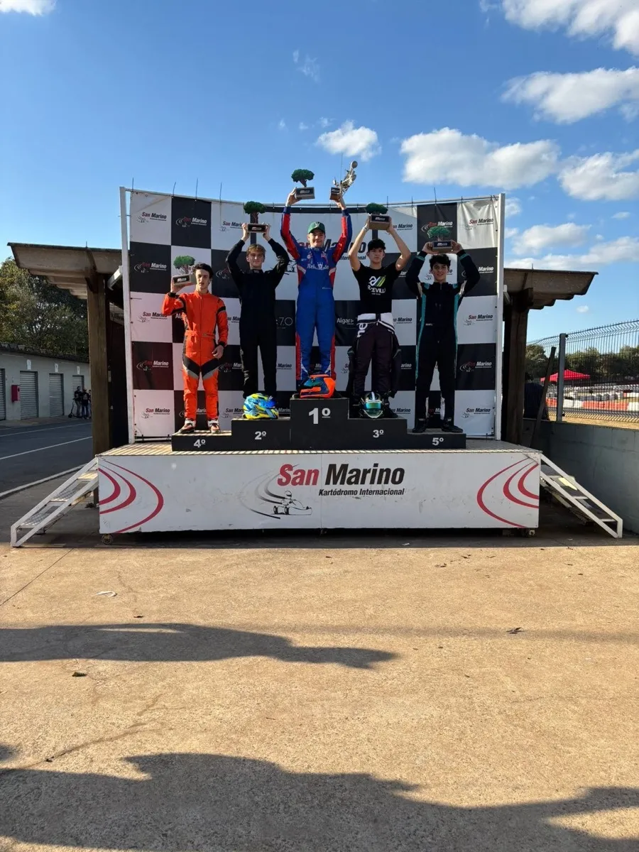Pódio do campeonato San Marino de Kart